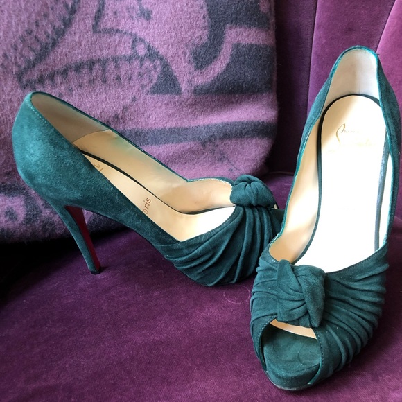 Christian Louboutin Forest Green suede pumps 37.5 - Picture 5 of 8